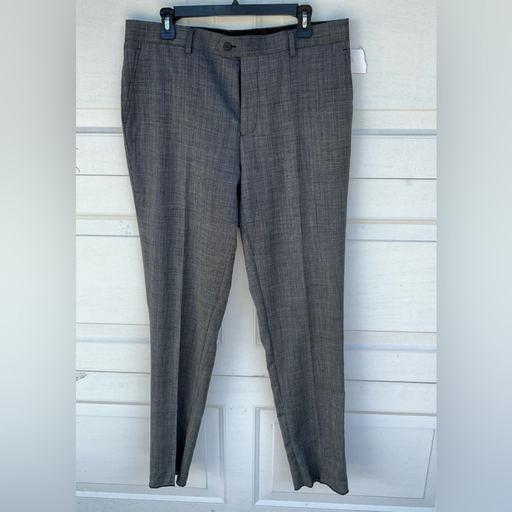 Men's Zanetti Nordstrom  dress  pants grey flat front 36S